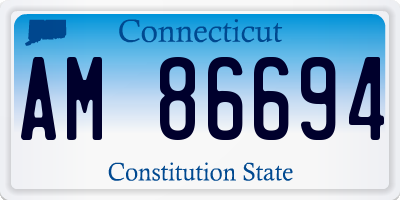 CT license plate AM86694
