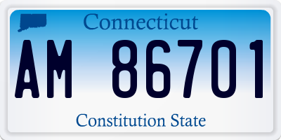 CT license plate AM86701