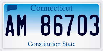 CT license plate AM86703