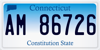 CT license plate AM86726