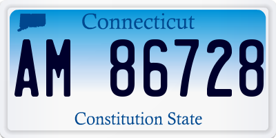CT license plate AM86728