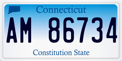 CT license plate AM86734