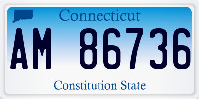 CT license plate AM86736