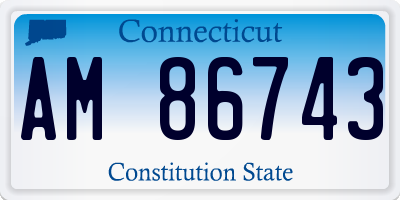 CT license plate AM86743