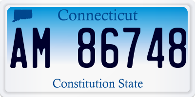 CT license plate AM86748