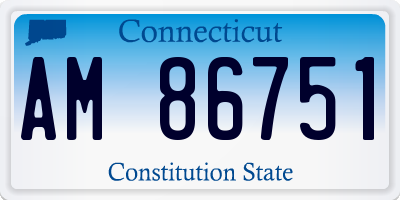 CT license plate AM86751