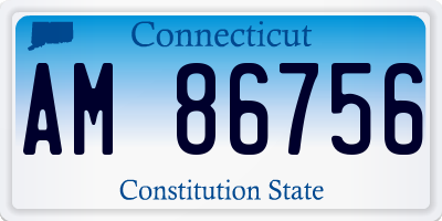 CT license plate AM86756