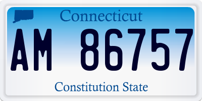 CT license plate AM86757