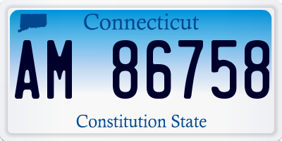 CT license plate AM86758