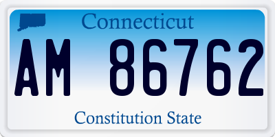 CT license plate AM86762