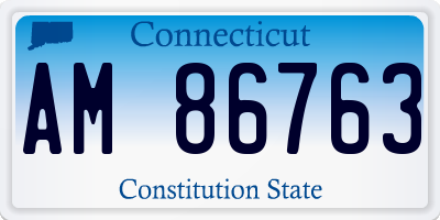 CT license plate AM86763