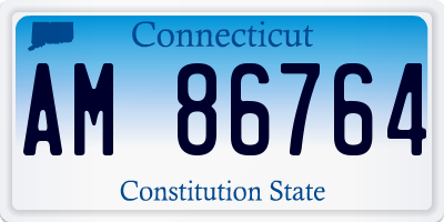 CT license plate AM86764