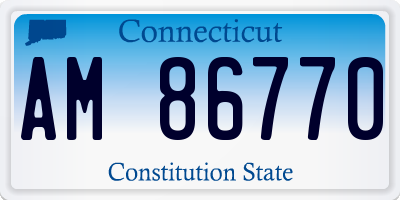 CT license plate AM86770