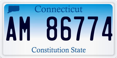 CT license plate AM86774
