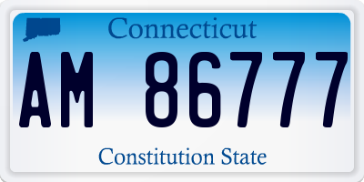CT license plate AM86777