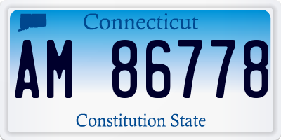 CT license plate AM86778