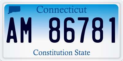 CT license plate AM86781