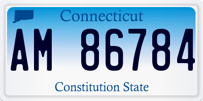 CT license plate AM86784