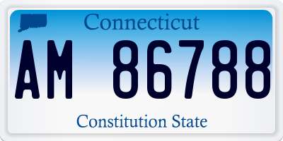 CT license plate AM86788