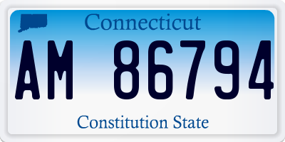 CT license plate AM86794