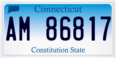CT license plate AM86817