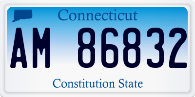 CT license plate AM86832
