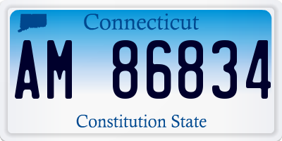 CT license plate AM86834