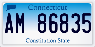 CT license plate AM86835