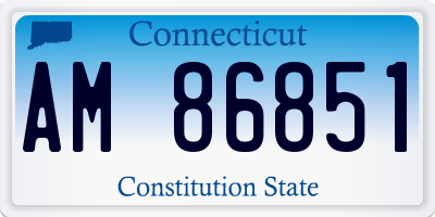CT license plate AM86851