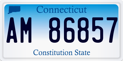 CT license plate AM86857