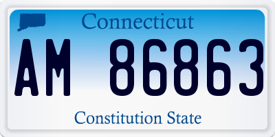 CT license plate AM86863