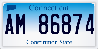 CT license plate AM86874
