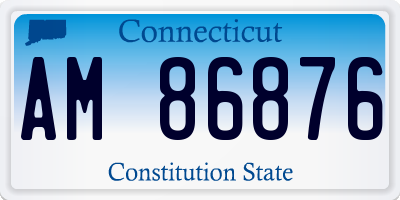 CT license plate AM86876