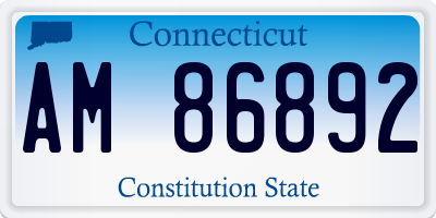 CT license plate AM86892
