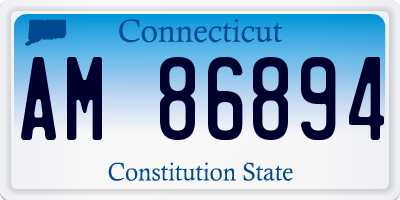 CT license plate AM86894