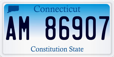CT license plate AM86907