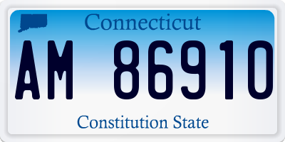 CT license plate AM86910