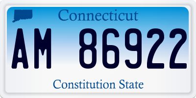 CT license plate AM86922