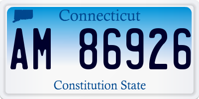 CT license plate AM86926