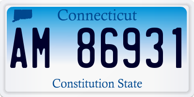 CT license plate AM86931