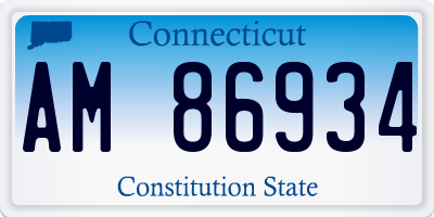 CT license plate AM86934