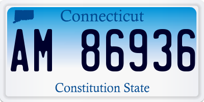 CT license plate AM86936