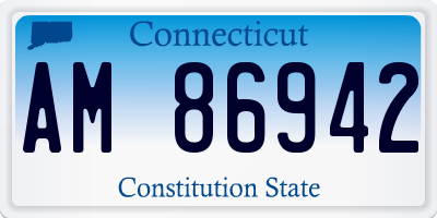 CT license plate AM86942