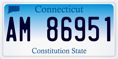 CT license plate AM86951