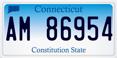 CT license plate AM86954