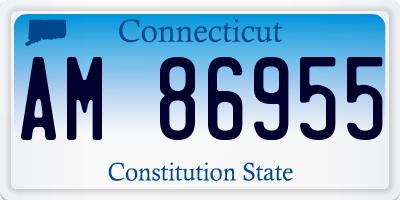 CT license plate AM86955