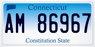CT license plate AM86967