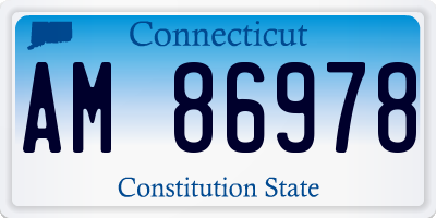 CT license plate AM86978