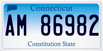 CT license plate AM86982