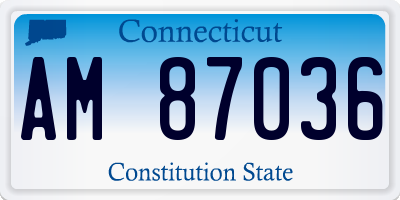 CT license plate AM87036